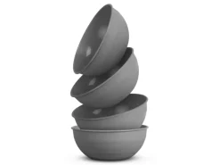 ProHome Kunststoff Schüssel BPA Frei 255 x 10 cm Grau 4er Pack