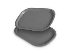 ProHome Kunststoff Tablett BPA Frei 377 x 277 cm Grau 2er Pack