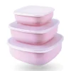 ProHome Vorratsdosen 3er Set Eckig Rosa