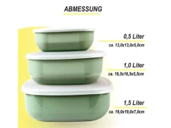 ProHome Vorratsdosen 3er Set Eckig Grün