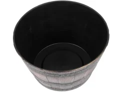 PROREGAL Blumentopf Holz-effekt, 39x28cm, Gold