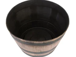 PROREGAL Blumentopf 50x30cm Holz-effekt, Fass