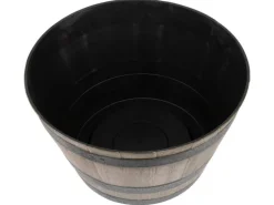 PROREGAL Blumentopf 52x30cm Holz-effekt, Fass