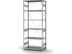 PROREGAL Edelstahlregal Stecksystem T-Profil HxBxT 250 x 100 x 50 cm 6 Ebenen Fachlast 200 kg Edelstahl Fachbodenregal