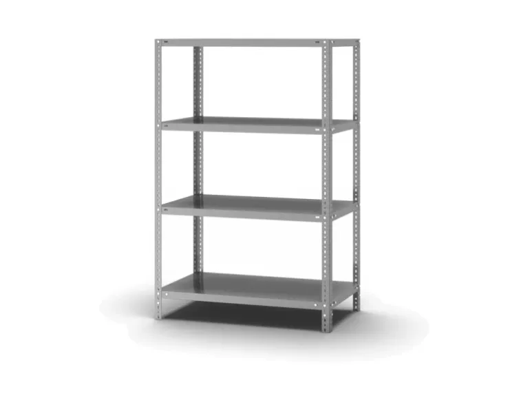 PROREGAL Edelstahlregal Schraubsystem HxBxT 150 x 100 x 50 cm 4 Ebenen Fachlast 200 kg Edelstahl Fachbodenregal