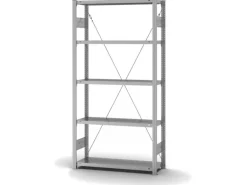 PROREGAL Edelstahlregal Stecksystem T-Profil HxBxT 200 x 100 x 30 cm 5 Ebenen Fachlast 200 kg Edelstahl Fachbodenregal