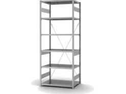 PROREGAL Edelstahlregal Stecksystem T-Profil HxBxT 250 x 100 x 60 cm 6 Ebenen Fachlast 200 kg Edelstahl Fachbodenregal