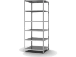 PROREGAL Edelstahlregal Schraubsystem HxBxT 250 x 100 x 80 cm 6 Ebenen Fachlast 200 kg Edelstahl Fachbodenregal