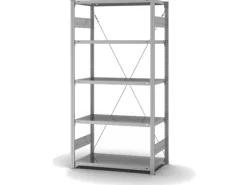 PROREGAL Edelstahlregal Stecksystem T-Profil HxBxT 200 x 100 x 50 cm 5 Ebenen Fachlast 200 kg Edelstahl Fachbodenregal