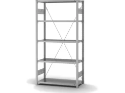 PROREGAL Edelstahlregal Stecksystem T-Profil HxBxT 200 x 100 x 40 cm 5 Ebenen Fachlast 200 kg Edelstahl Fachbodenregal