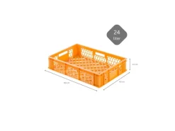 PROREGAL Eurobehälter Bäcker- und Konditorenkasten HxBxT 13 x 40 x 60 24 Liter Gelb-Orange Brötchenkiste Stapelbare Bäckerkiste