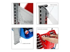 PROREGAL Getränkekistenregal Getränkeregal Chiemsee Made in Germany HxBxT 115 x 106 x 34 cm 6 Kisten auf 2 Ebenen & Board Verzinkt