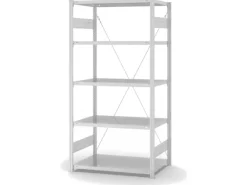 PROREGAL Lebensmittel Fachbodenregal Stecksystem T-Profil Grundregal HxBxT 200 x 100 x 60 cm 5 Ebenen Fachlast 140 kg Hygienische Beschichtung Weiß