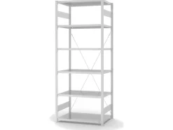 PROREGAL Lebensmittel Fachbodenregal Stecksystem T-Profil Grundregal HxBxT 250 x 100 x 60 cm 6 Ebenen Fachlast 140 kg Hygienische Beschichtung Weiß