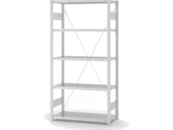 PROREGAL Lebensmittel Fachbodenregal Stecksystem T-Profil Grundregal HxBxT 200 x 100 x 40 cm 5 Ebenen Fachlast 145 kg Hygienische Beschichtung Weiß