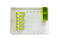 PROREGAL Praktischer Geschirrtrockner Aus Mattem Edelstahl & Kunststoff HxBxT 13 x 31 x 44,7cm Weiß