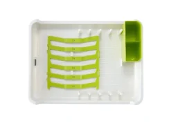 PROREGAL Praktischer Geschirrtrockner Aus Mattem Edelstahl & Kunststoff HxBxT 13 x 31 x 44,7cm Weiß