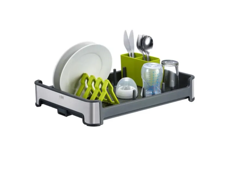PROREGAL Praktischer Geschirrtrockner Aus Mattem Edelstahl & Kunststoff HxBxT 13 x 31 x 44,7cm Anthrazit