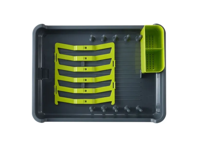 PROREGAL Praktischer Geschirrtrockner Aus Mattem Edelstahl & Kunststoff HxBxT 13 x 31 x 44,7cm Anthrazit