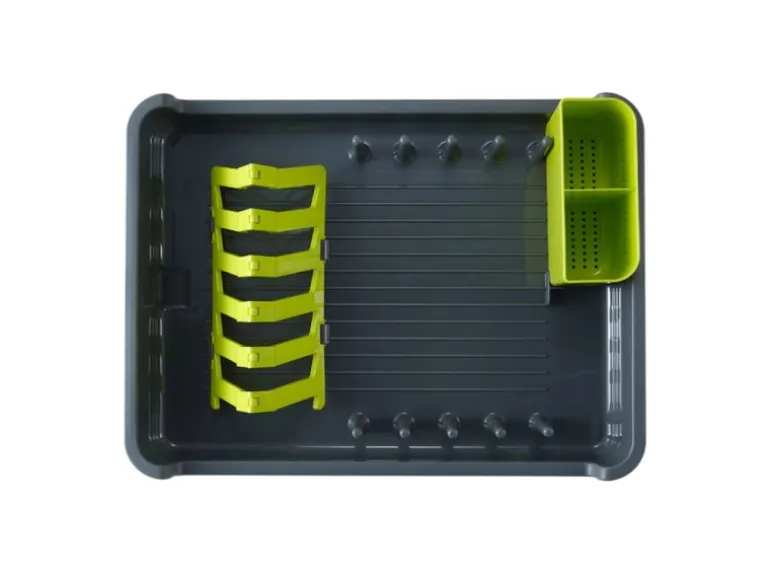 PROREGAL Praktischer Geschirrtrockner Aus Mattem Edelstahl & Kunststoff HxBxT 13 x 31 x 44,7cm Anthrazit