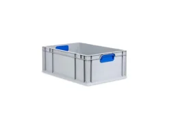 PROREGAL Spar Set 10x Eurobox Nextgen Color Mit Auflagedeckel & Schiebeschnappverschlüsse HxBxT 22 x 40 x 60 cm Griffe Blau Verstärkter Boden