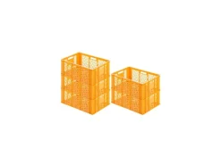 PROREGAL SparSet 5x Eurobehälter Bäcker- und Konditorenkasten HxBxT 25 x 40 x 60 49 Liter Gelb-Orange Brötchenkiste Stapelbare Bäckerkiste