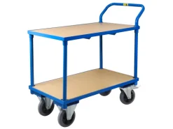PROREGAL Tischwagen Pro mit 2 Etagen HxBxT 95 x 50 x 97 cm Traglast 400 kg Lichtblau