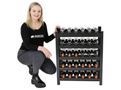 PROREGAL Weinregal Toskana HxBxT 75 x 60 x 30 cm 30 Flaschen Auf 5 Ebenen Schwarz Wein Metallregal Weinständer Flaschenständer