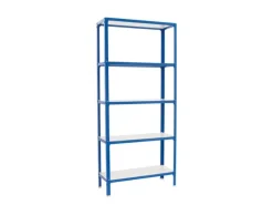 PROREGAL Wohnregal Living Koala Wood mit 5 Fachböden HxBxT 180 x 100 x 30 cm Fachlast 150 kg Blau/Weiß