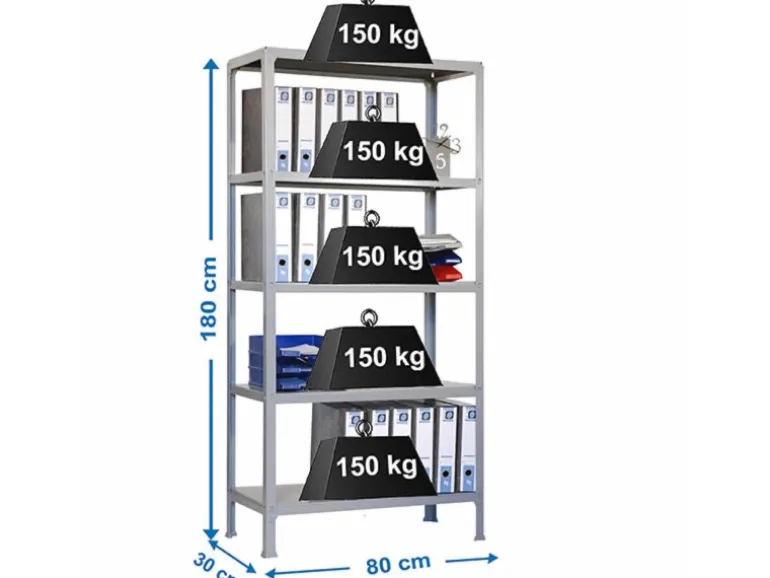 PROREGAL Wohnregal Living Koala Metal mit 5 Fachböden HxBxT 180 x 80 x 30 cm Fachlast 150 kg Grau/Grau