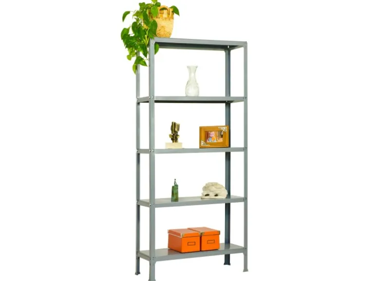 PROREGAL Wohnregal Living Koala Metal mit 5 Fachböden HxBxT 180 x 80 x 30 cm Fachlast 150 kg Grau/Grau