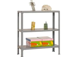 PROREGAL Wohnregal Living Koala Metal mit 3 Fachböden HxBxT 90 x 100 x 30 cm Fachlast 150 kg Grau/Grau