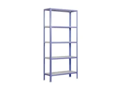 PROREGAL Wohnregal Living Koala Metal mit 5 Fachböden HxBxT 180 x 100 x 30 cm Fachlast 150 kg Lila/Weiß