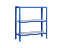 PROREGAL Wohnregal Living Koala Metal mit 3 Fachböden HxBxT 90 x 80 x 40 cm Fachlast 150 kg Blau/Weiß