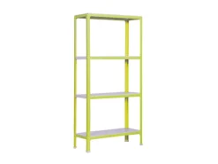 PROREGAL Wohnregal Living Koala Metal mit 4 Fachböden HxBxT 160 x 80 x 40 cm Fachlast 150 kg Grün/Weiß