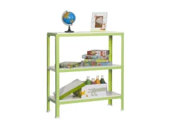 PROREGAL Wohnregal Living Koala Metal mit 3 Fachböden HxBxT 90 x 80 x 40 cm Fachlast 150 kg Grün/Weiß