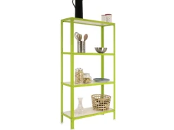 PROREGAL Wohnregal Living Koala Wood mit 4 Fachböden HxBxT 160 x 100 x 30 cm Fachlast 150 kg Grün/Weiß