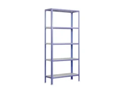 PROREGAL Wohnregal Living Koala Metal mit 5 Fachböden HxBxT 180 x 80 x 30 cm Fachlast 150 kg Lila/Weiß