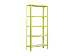 PROREGAL Wohnregal Living Koala Metal mit 5 Fachböden HxBxT 180 x 80 x 30 cm Fachlast 150 kg Grün/Weiß