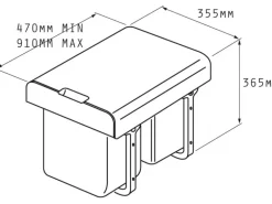 Pyramis Einbau-Mülleimer Color mit 2-fach Trennung