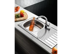 Pyramis Einbauspüle ET 33 Fork 1B 1D 86 cm x 43,5 cm Edelstahl Leinen