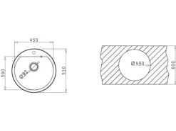 Pyramis Küchenspüle Alazia 51 cm, Pyragranite Snow