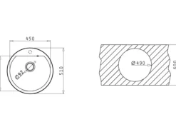 Pyramis Küchenspüle Alazia 51 cm, Pyragranite Iron Grey