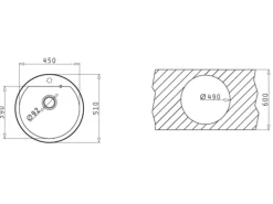 Pyramis Küchenspüle Alazia 51 cm, Pyragranite Carbon