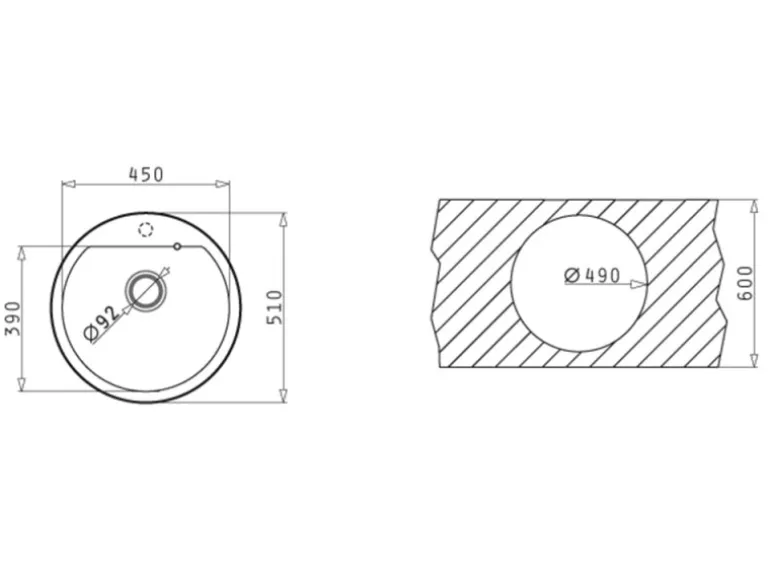 Pyramis Küchenspüle Alazia 51 cm, Pyragranite Beige