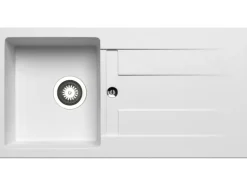 Pyramis Küchenspüle Athlos (86x43,5) 1B 1D, Pyragranite Snow