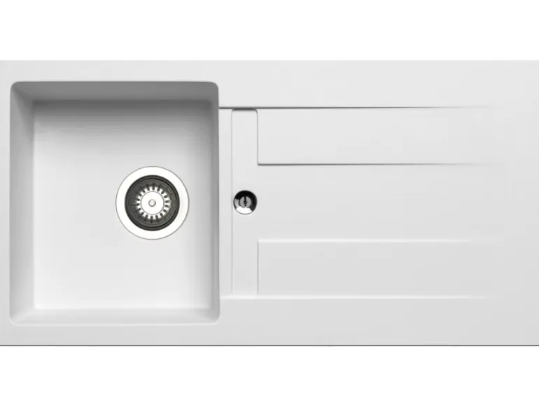 Pyramis Küchenspüle Athlos (86x43,5) 1B 1D, Pyragranite Snow