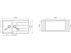 Pyramis Küchenspüle Athlos (100x50) 1 1/2B 1D, Pyragranite Iron Grey