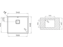 Pyramis Küchenspüle Lume 54 cm x 44 cm 1B Edelstahl poliert
