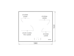 Pyramis Kochfeld PHC61530FMW